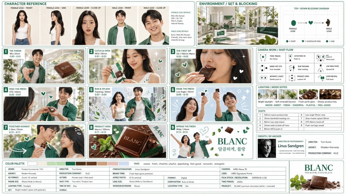 Emerald and White Chocolate Brand Ad with Heart Illustration image 1