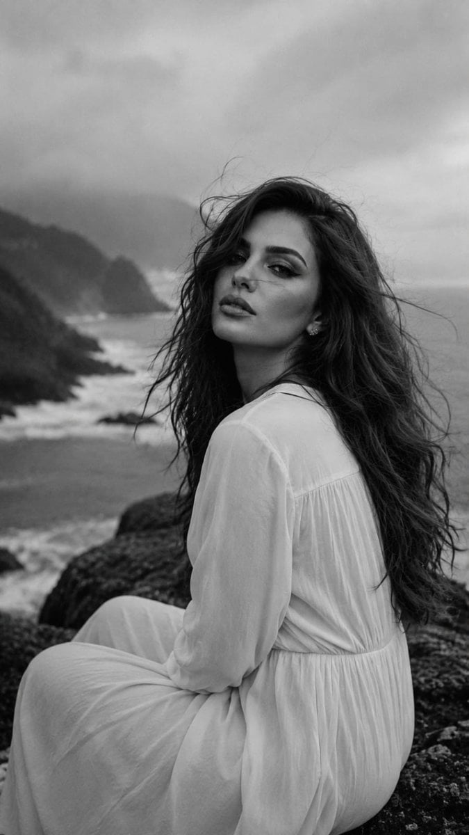 Wind-Swept Solitude on Coastal Rocks
