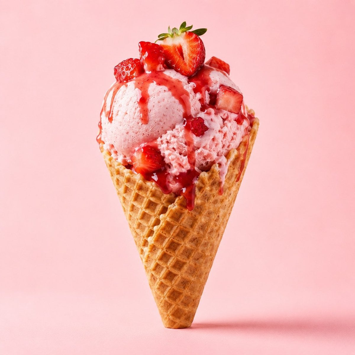 Strawberry Ice Cream Cone Exploded Infographic image 1