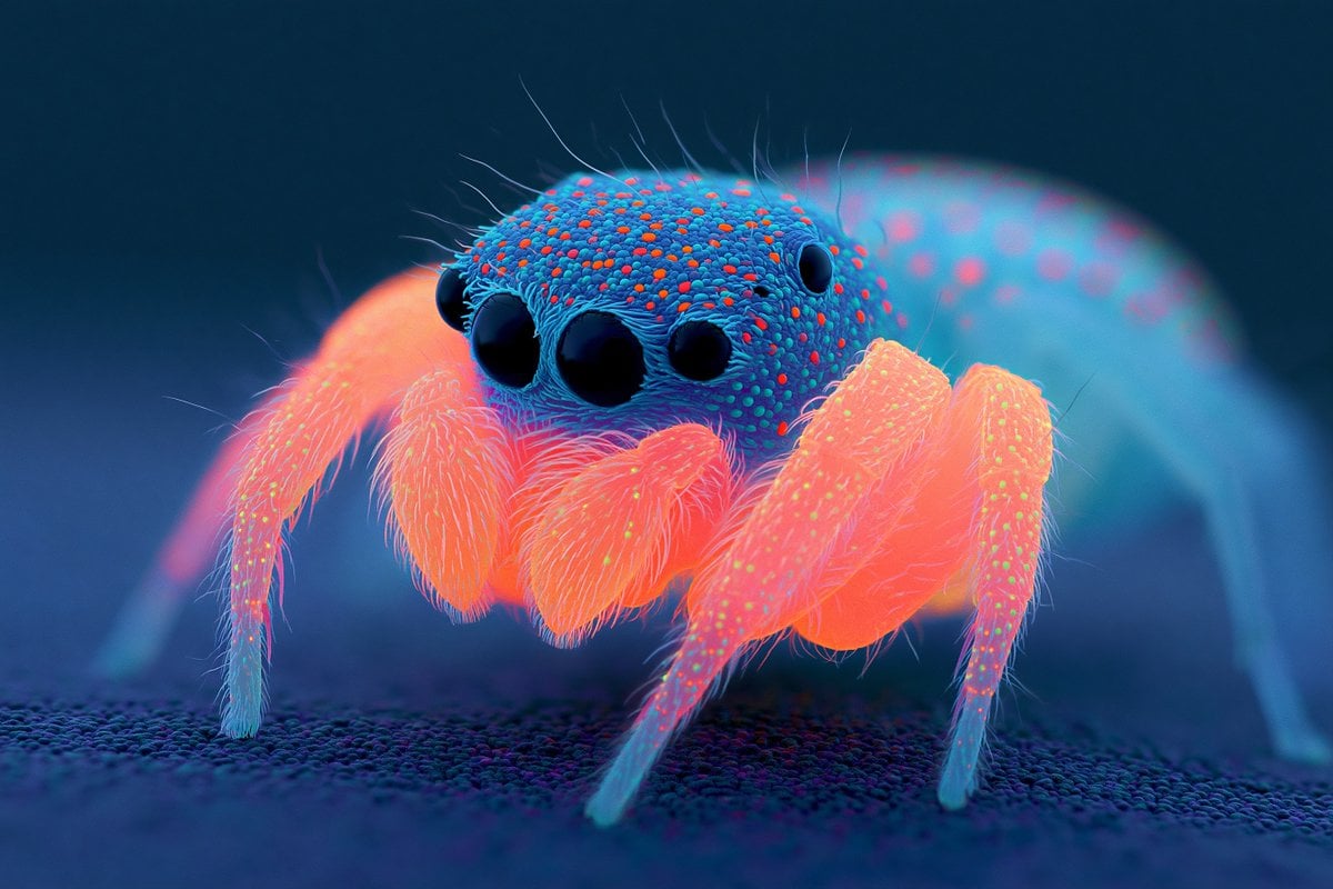 Bioluminescent Spider Eyes Macro