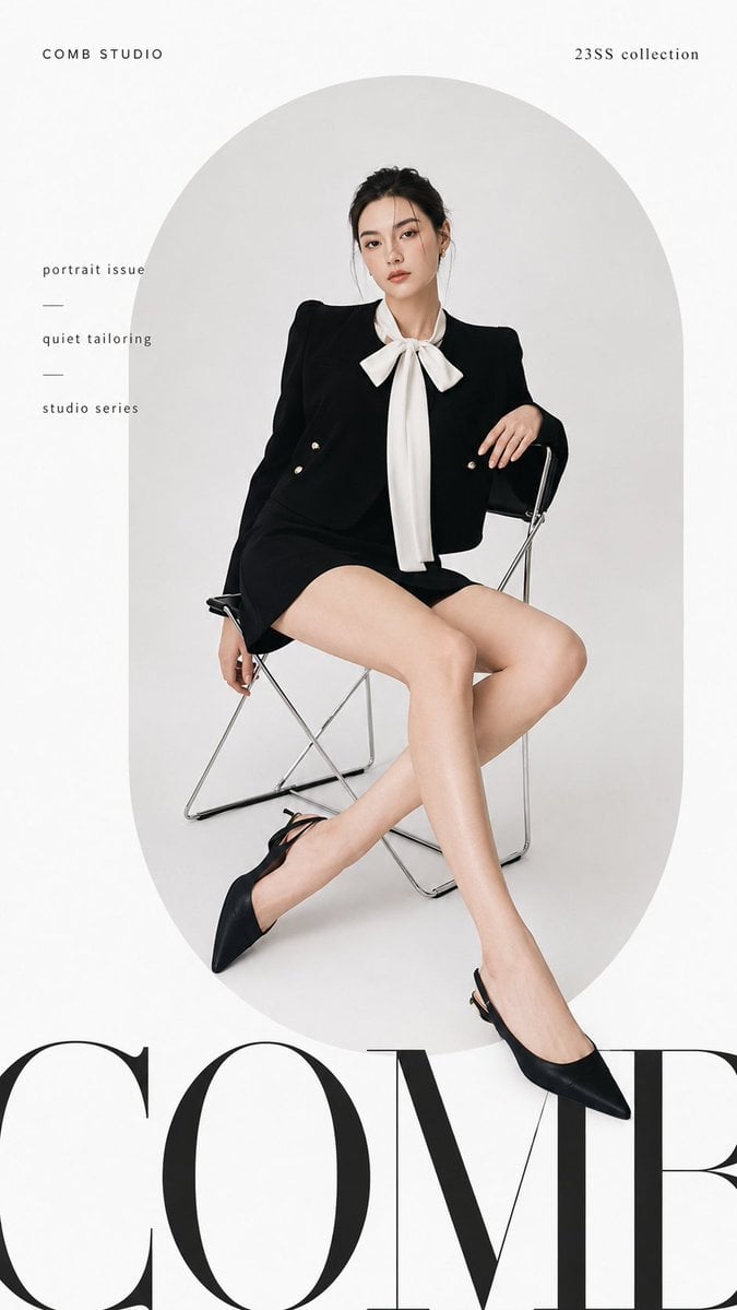 High-End Fashion Editorial Cover with Serif Typography thumbnail 4