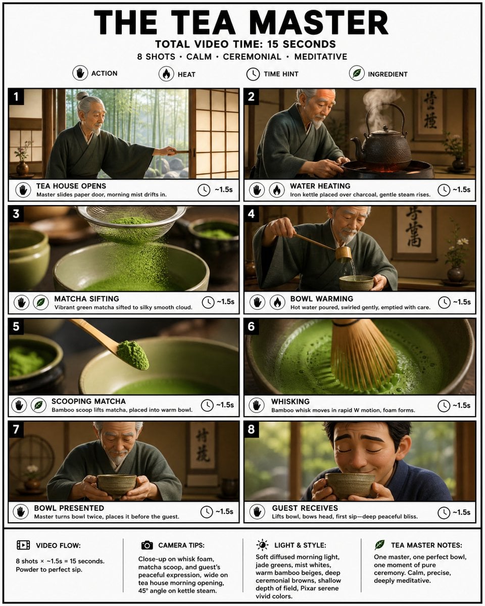 The Tea Master: Infographic Storyboard in Pixar Style image 1
