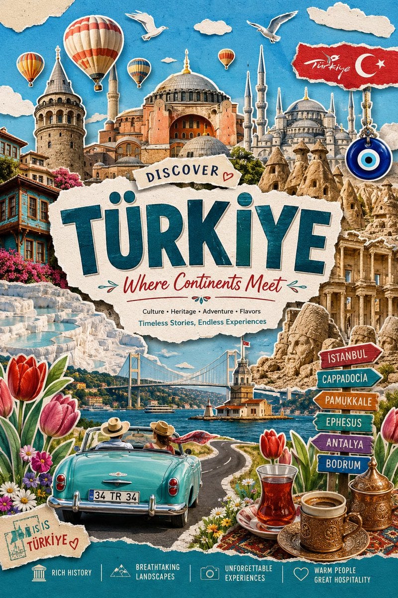 Vibrant Travel Poster Collage with Landmarks thumbnail 4