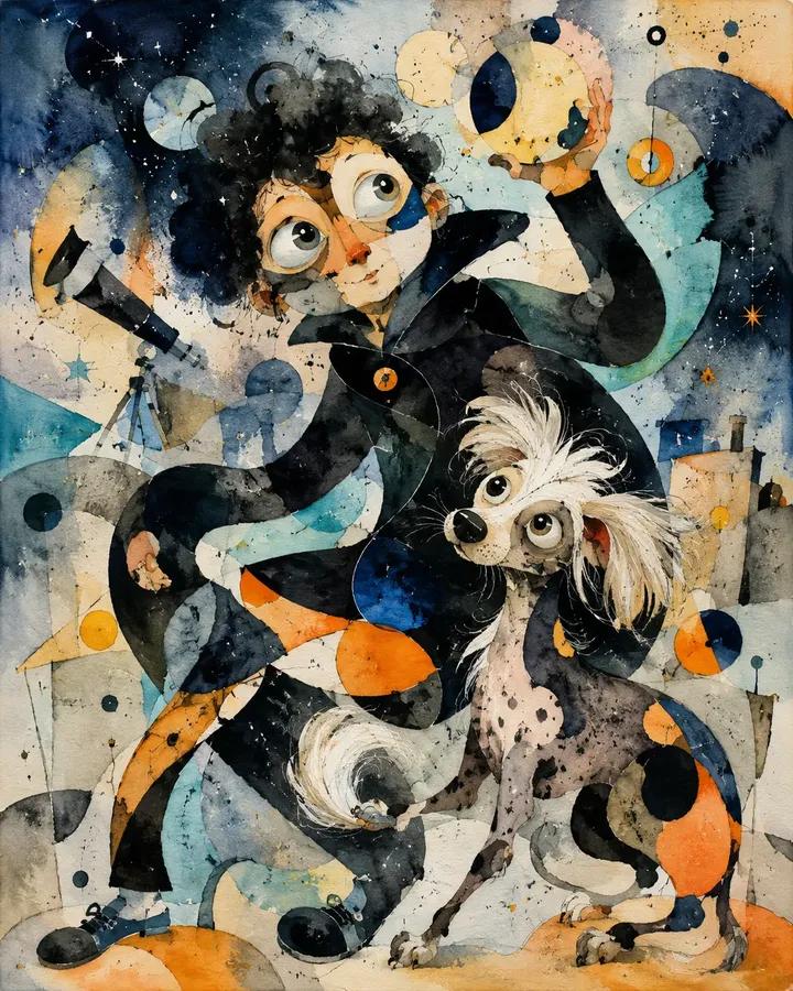 Abstract Biomorphic Surreal Portrait with Animal thumbnail 4
