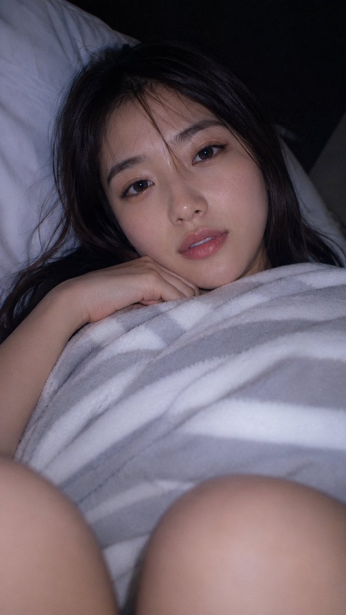 Intimate Night Selfie of a Japanese Woman