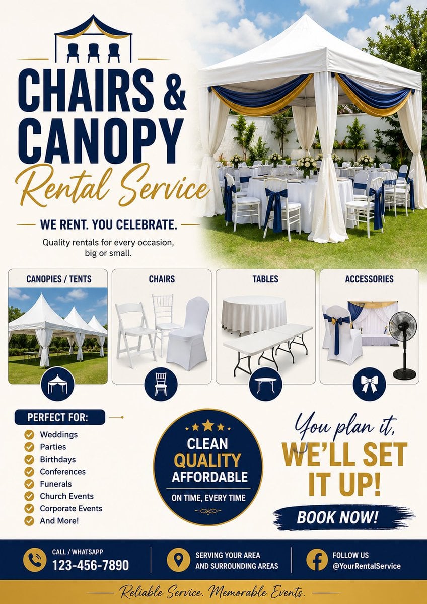 Luxury Event Rental Promotional Poster Design image 1