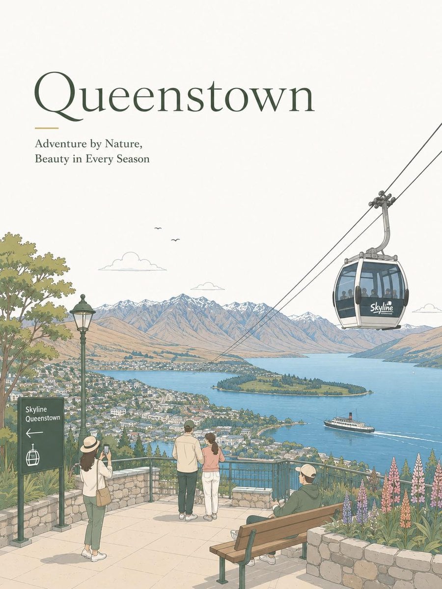 Minimalist Travel Poster of a Scenic City Panorama thumbnail 3
