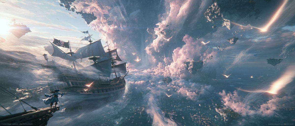 Flying Pirate Ship at the Edge of the World thumbnail 2