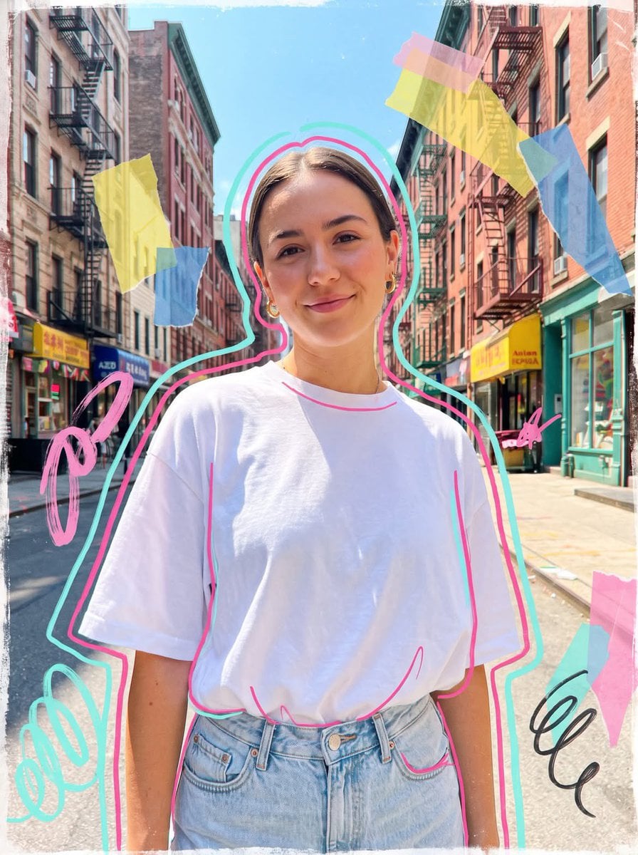 Sunlit Street Portrait with Hand-Drawn Accents thumbnail 3