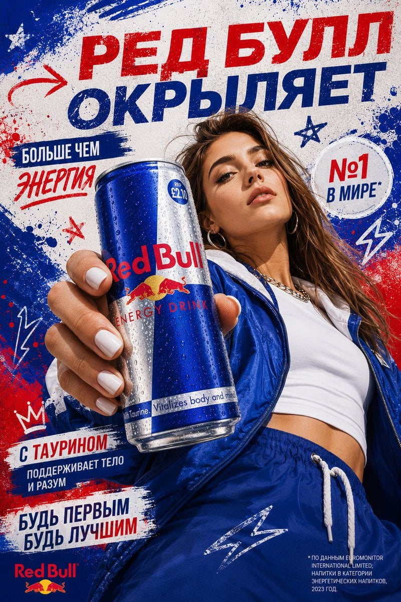 Ultra-Realistic Product Ad with Model and Brand Graphics
