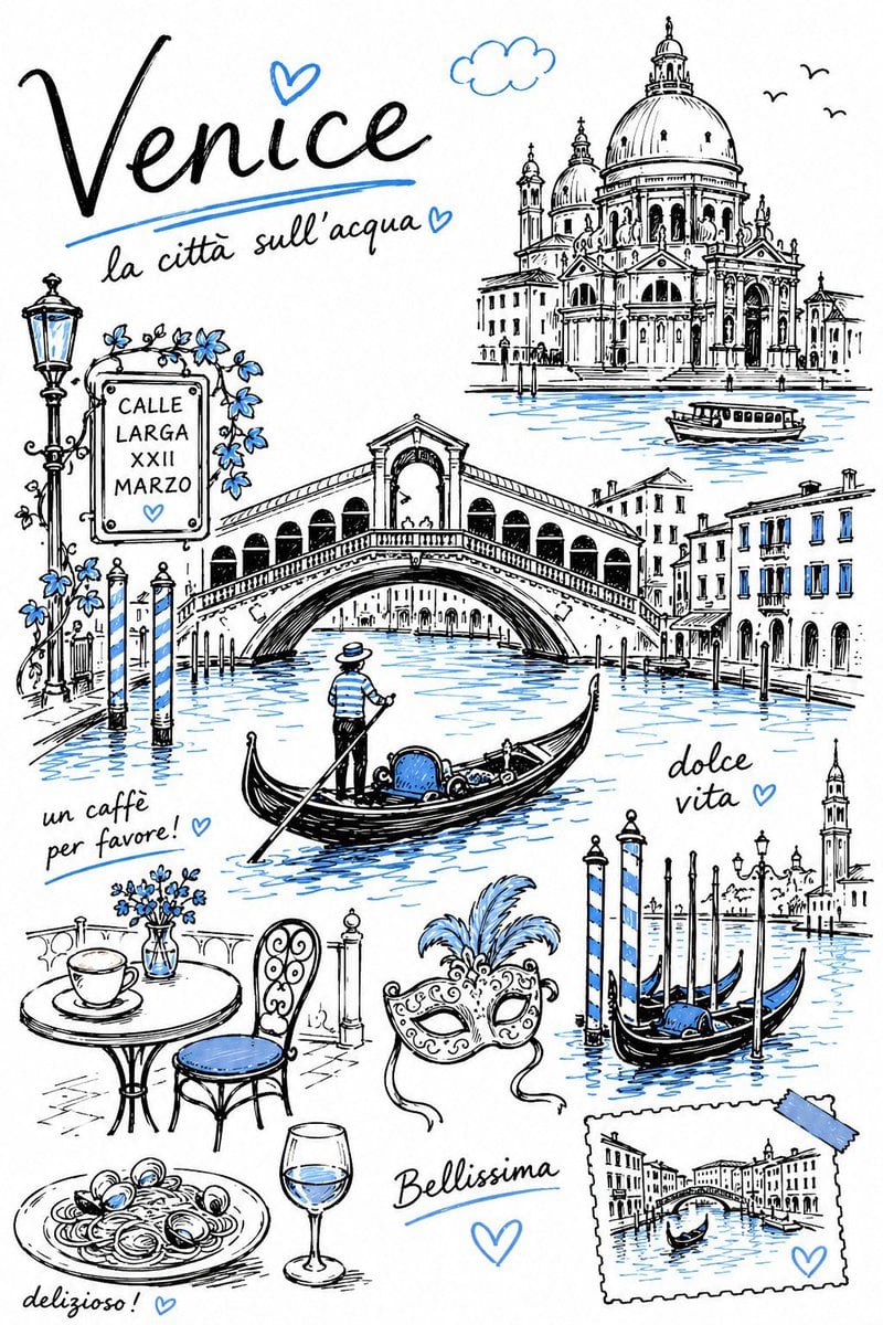 Charming Hand-Drawn Travel Illustration of Destination thumbnail 3