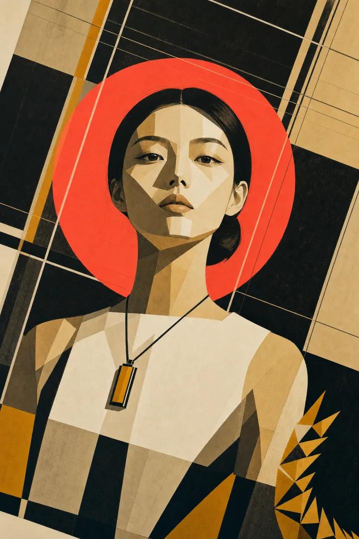 Hard-Edge Modern Portrait with Geometric Luminosity thumbnail 2