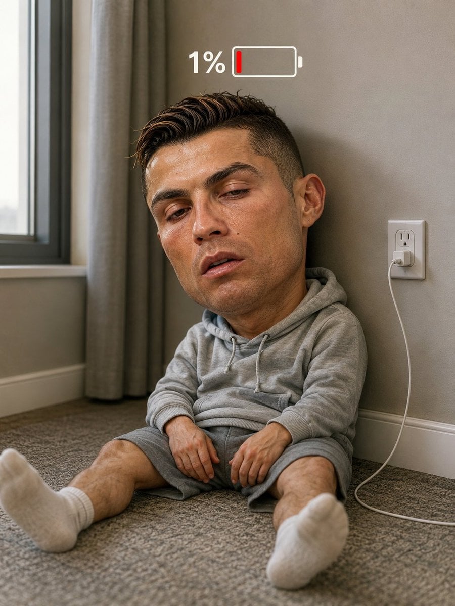 Exhausted Football Star with Battery Icon thumbnail 2