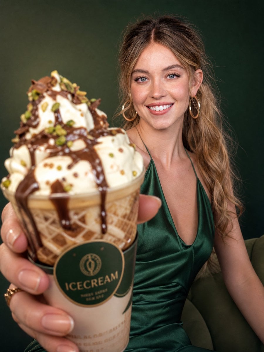 Luxury Ice Cream Ad with Glowing Influencer thumbnail 2