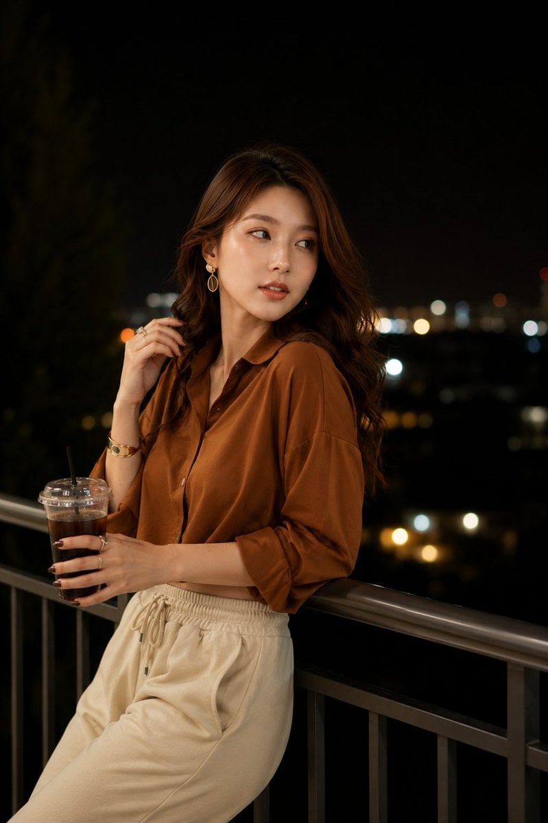 Night Balcony Elegance with City Lights