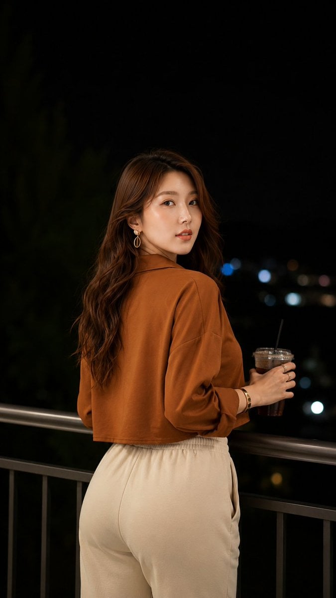 Night Balcony Elegance with City Lights thumbnail 2