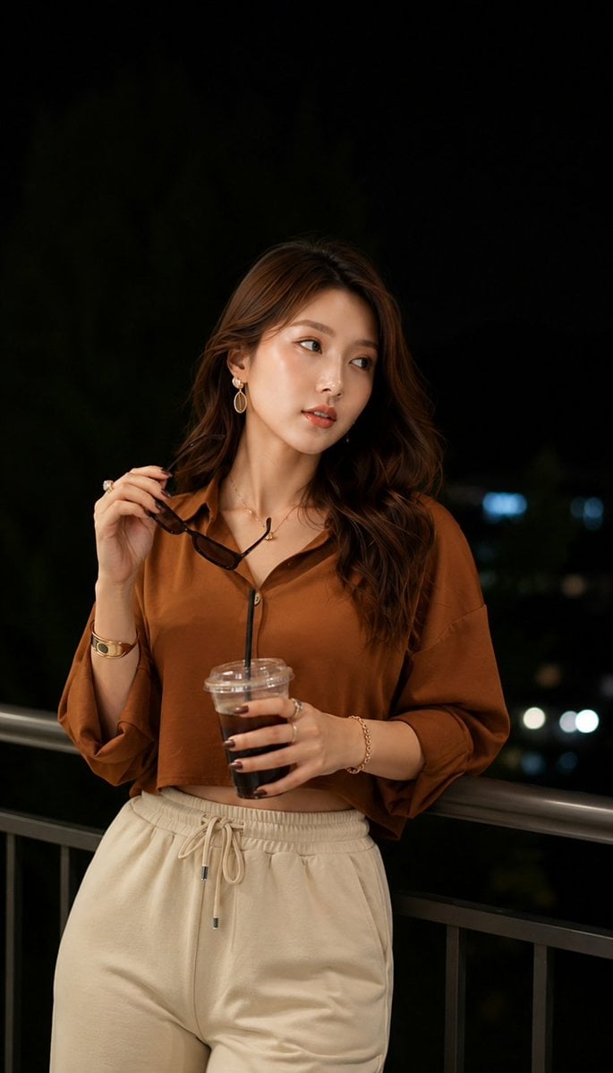 Night Balcony Elegance with City Lights thumbnail 3