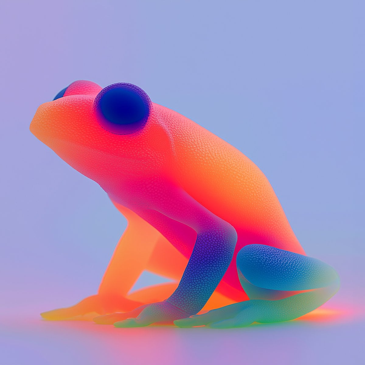 Neon Bioluminescent Tree Frog in Ultraviolet Glow image 1