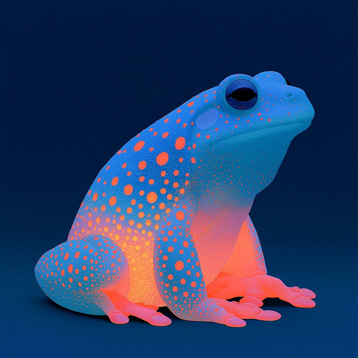 Neon Bioluminescent Tree Frog in Ultraviolet Glow thumbnail 2