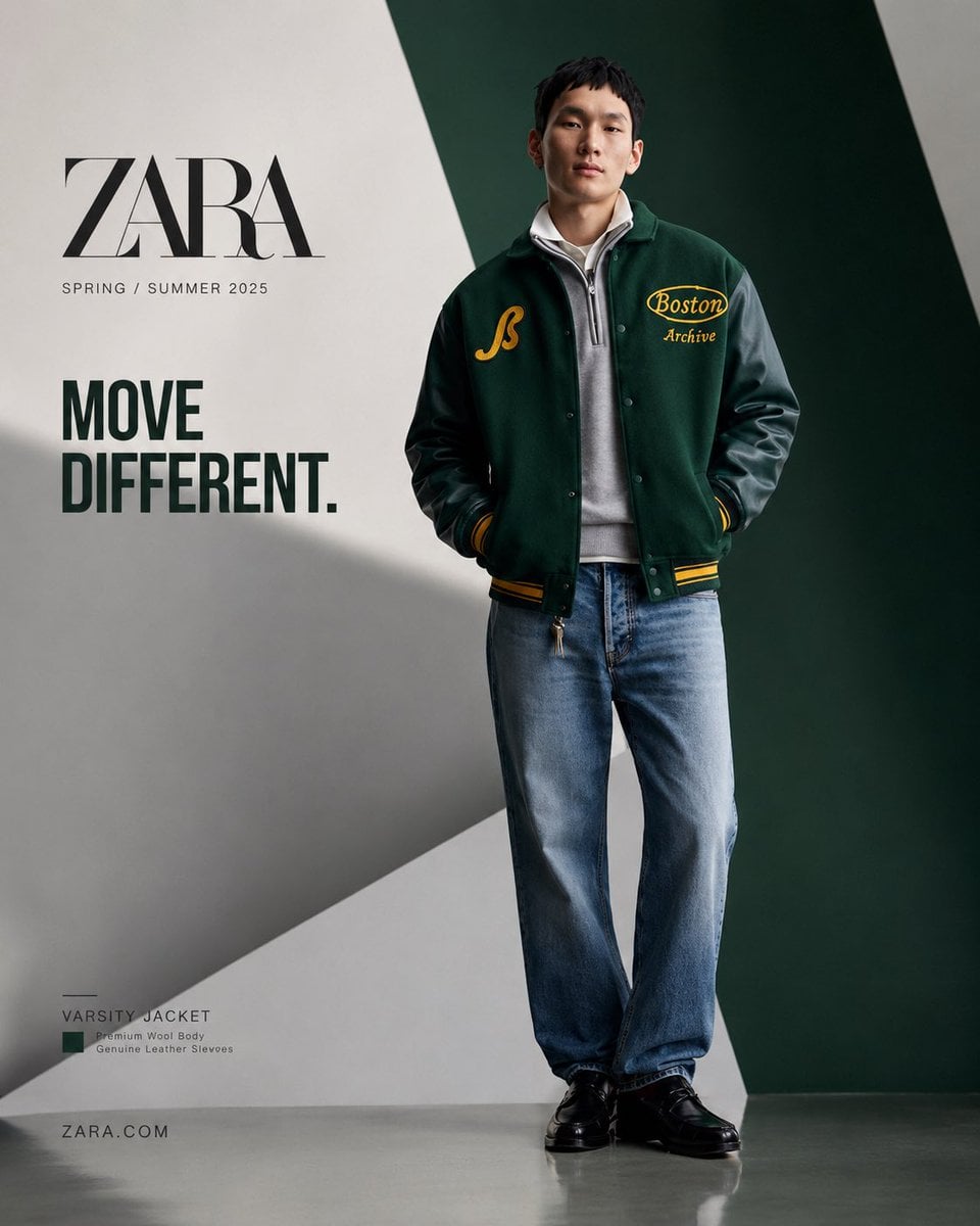 Zara Varsity Jacket Luxury Campaign Poster thumbnail 4