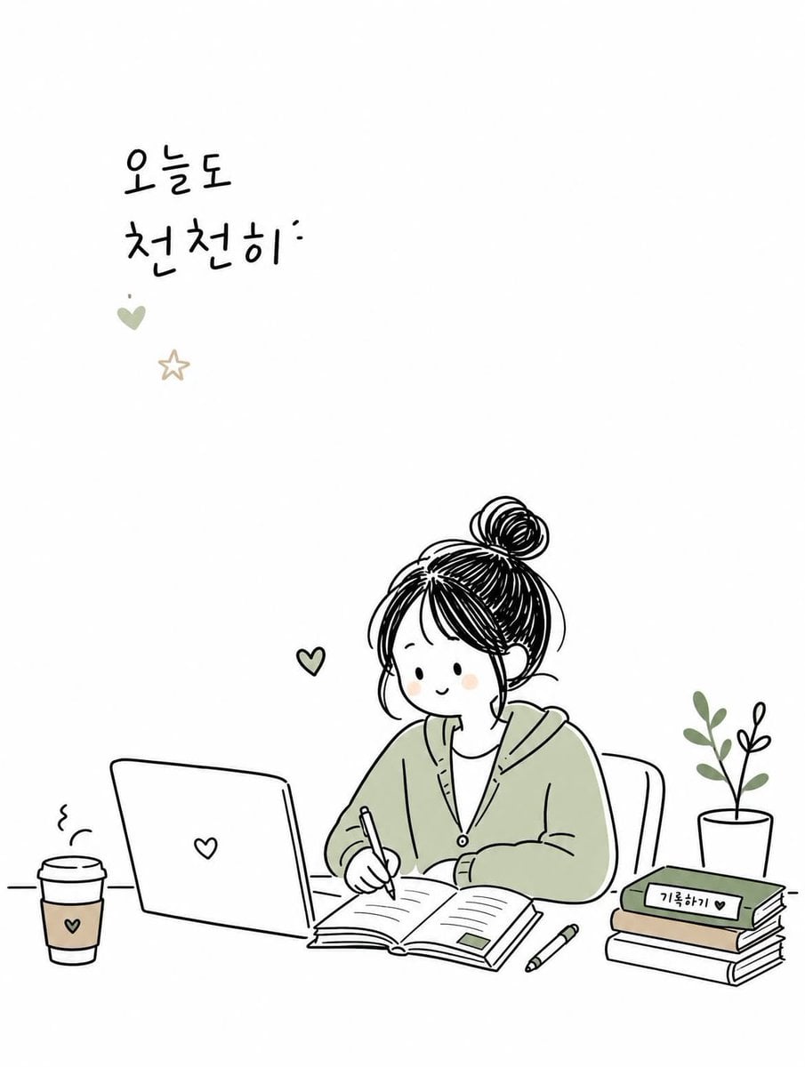 Cozy Korean Doodle Editorial Illustration thumbnail 2