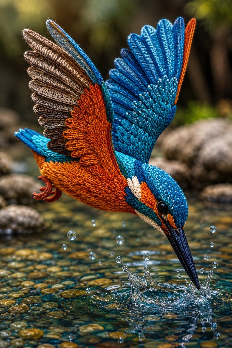 Handcrafted Yarn Macaw on Tropical Branch thumbnail 3
