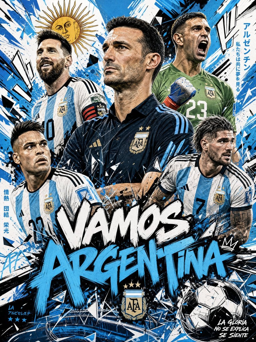 Dynamic Football Poster with Urban Anime Style image 1