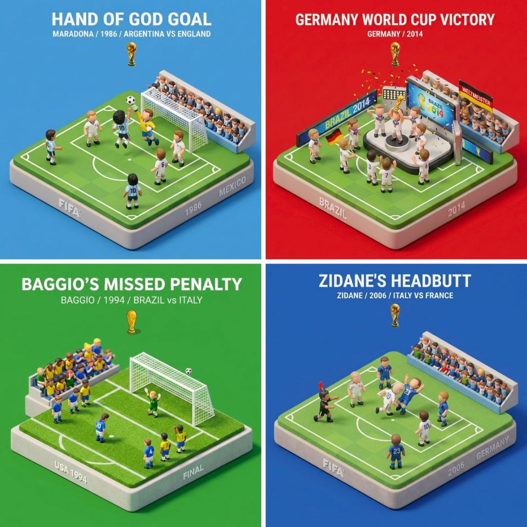 World Cup Moment Diorama with Bold Typography