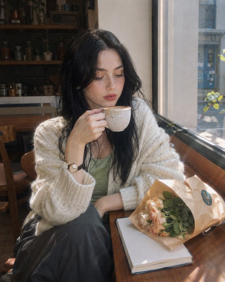 Nostalgic Café Portrait with Soft Flash and Daylight thumbnail 2